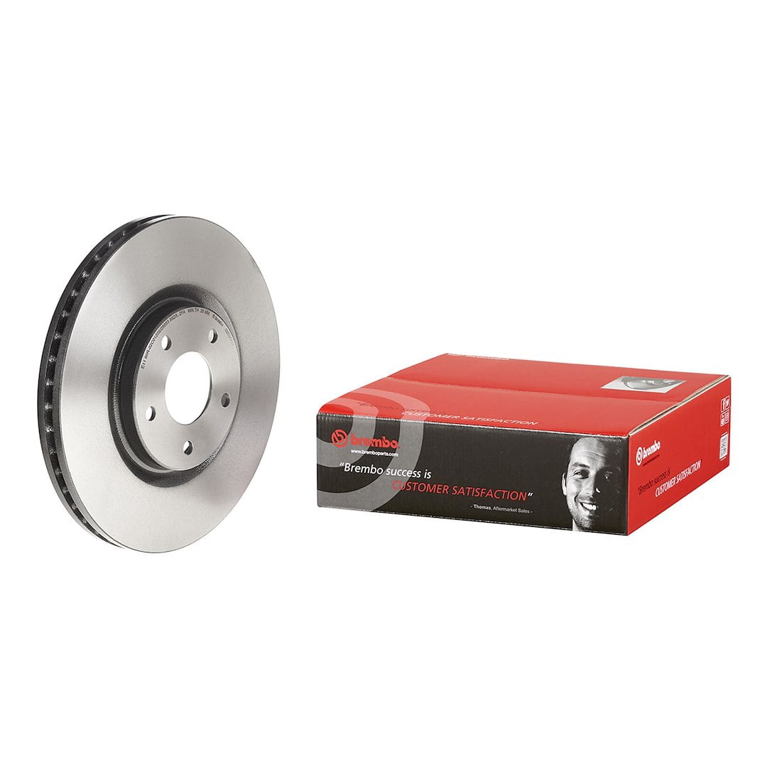 Brembo 09D27110C02; Brake Rotor; Vented; One Piece Design; Wheel Bolt Pattern 8 x 180 Millimeter; Gray Cast Iron; Single