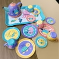 thumbnail image 1 of 14pcs Tea Party Set For Little Girls Kitchen Utensils Tableware Metal Princess Tea Party Set Pretend Play Toys For Kids Gifts Underwater World, 1 of 5
