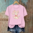thumbnail image 4 of Haivin Easter Shirts for Women 2026 Funny Cute Bunny Egg Printed Tees Casual short Sleeve Tops Happy Easter T-Shirt Outfits, 4 of 6