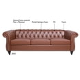thumbnail image 6 of 84 Inch 3-Seater Sofa, PU Upholstered Living Room Sofa with Button Tufted Backrest and Nailhead Trim Armrest, Modern Long Sofa Couch with Inclined Legs and 660 lbs Weight Capacity, White, 6 of 7