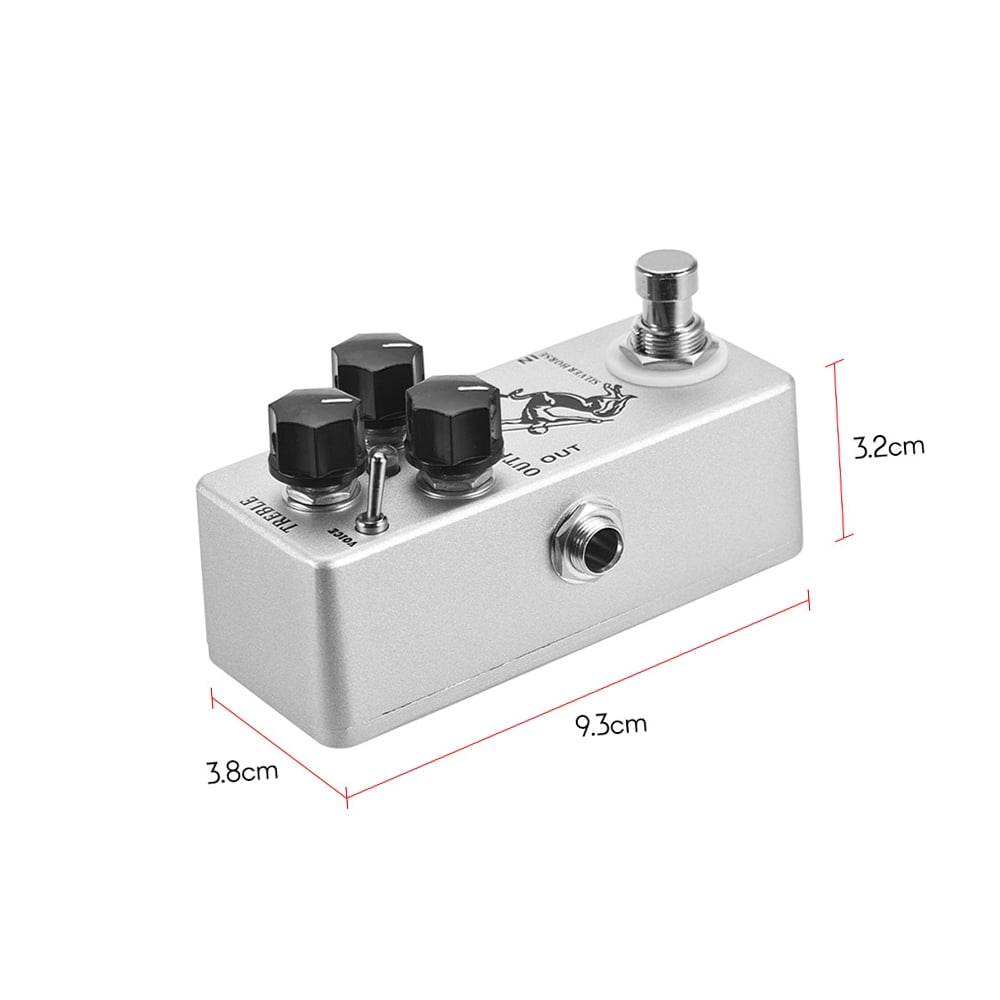 Effect Pedal,1/4and34 Monaural Boost Pedal Adapter Is Silver Boost Metal Shell 5.2oz Size 11.5 Mewmewcat 9v Adapter Dsfen Silver Pedal Product May Not Item / 5.2oz 6.5 4.5 2.6