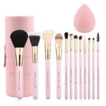thumbnail image 1 of Set de brochas de maquillaje Z'OREYA, 12 unidades, sintéticas con soporte, color rosa, 1 of 7
