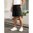 thumbnail image 3 of Iceglad Mens Cotton Linen Shorts Stretch Summer Beach Shorts Casual Drawstring 7inch Inseam Shorts, 3 of 8