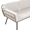 thumbnail image 5 of Dextrus 3 Pieces Patio Furniture Set, Wicker Rattan Outdoor Conversation Set of L-Shaped Sofa with Cushions and Side Table  - Beige, 5 of 10