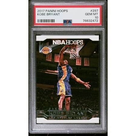 Kobe Bryant 2017 Panini Hoops Career Tribute Basketball Card #297 Graded PSA 10 Cert #76632472