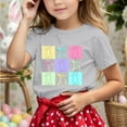 thumbnail image 2 of Toddler T Shirts Kids Girls Summer Casual Letter Print T Shirts Multicolor Round Neck Short Sleeves Tops Baby Girl Summer Clothes Grey 10 Years-11 Years, 2 of 4