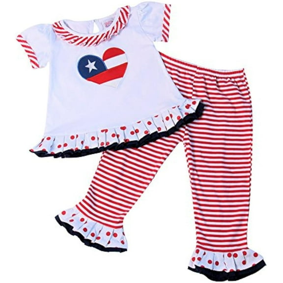 Little Girls Americana 2 Piece Tee & Legging set 3T