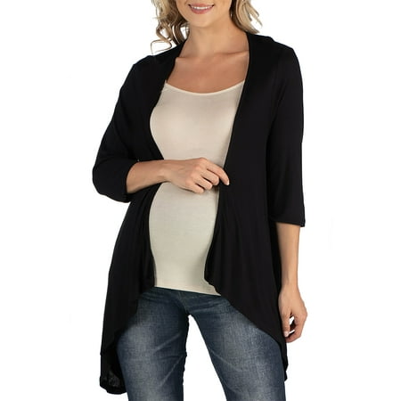 

24seven Comfort Apparel Elbow Length Sleeve Maternity Open Cardigan M011303 Made in USA