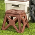 thumbnail image 5 of Xuniizn Collapsible stool, Folding Step Stool for Adults Holds Up to 300 lbs, Non-Slip Folding Stools with Portable Handle, Compact Plastic Foldable Step Stool for Bathroom, Bedroom, Kitchen, Brown, 5 of 7