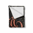 thumbnail image 2 of Saying Soft Flannel Fleece Throw Blanket, Modern Calligraphic Words with Scattered Graphic, Cozy Plush for Indoor and Outdoor Use, 50" x 60", Pale Brown Black, by Ambesonne, 2 of 6