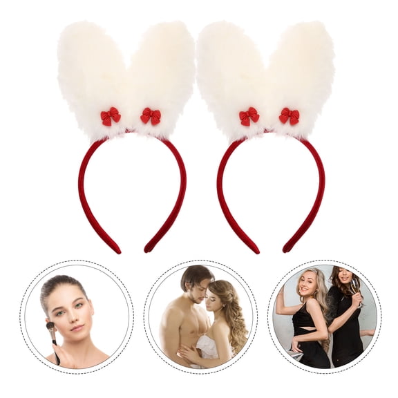 ETHZZLE Animal Ears Headband Rabbit Ear Shaped Fabric 2Pcs