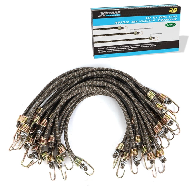 Cordones elásticos XSTRAP STANDARD, 25 cm, 20 unidades, camuflaje