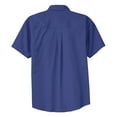 thumbnail image 6 of Mens Short Sleeve Easy Care Cotton/Polyester Shirt Mediterranean Blue 3X-Large, 6 of 6