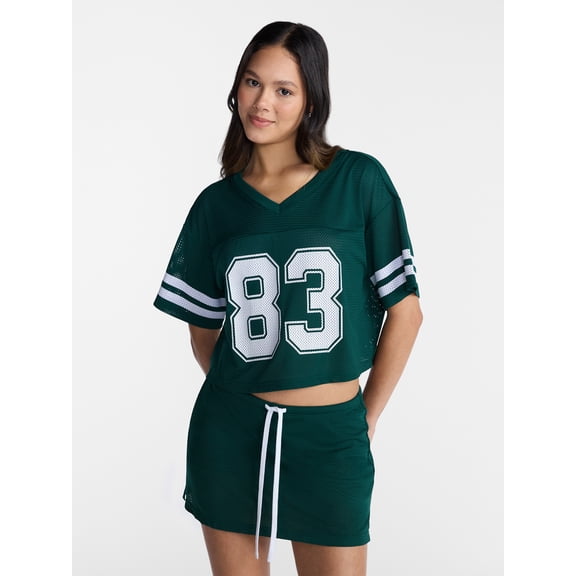 No Boundaries Jersey Top and Skort Set, 2-Piece, Women's XXS-4X