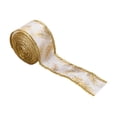 thumbnail image 1 of KLKCMS Christmas Ribbon DIY Gift Wrapping Ribbon for Bouquet Garland Craft Projects White, 1 of 9