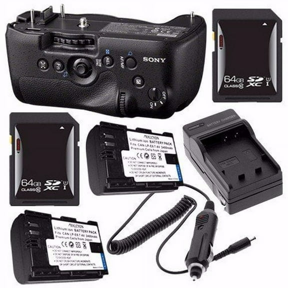 Sony Vertical Battery Grip for Alpha A99 DSLR Camera   NP-FM500H Battery   External Charger   64GB SDXC Card Saver Bundl(International Model)