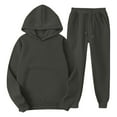 thumbnail image 2 of gbyLJF Womens Sweatsuits Hooded Sweatshirt and Elastic Waist Long Pant 2 Piece Casual Suit Long Sleeve Athletic Outfits, 2 of 7