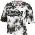 thumbnail image 2 of Women's Mitchell & Ness Black/White Toronto Raptors Hardwood Classics Tie-Dye Cropped T-Shirt, 2 of 3