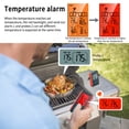 thumbnail image 4 of Despertador Termómetro inalámbrico para carne con 2 accesorios para asar en la cocina Termómetro para cocinar alimentos Termómetro digital para carne Inalámbrico para horno ahumador Parrilla exterior, 4 of 8