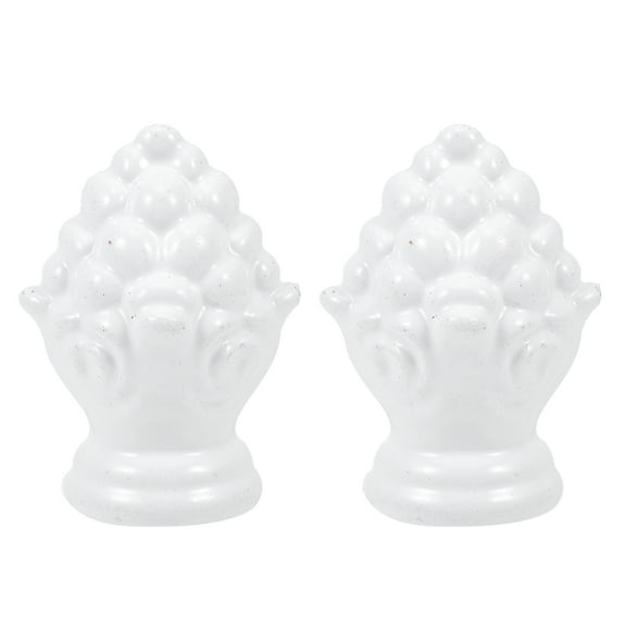 White Zinc Alloy Lamp Finials for Decor Simple Fashionable Table and Floor Lamps 2 Pieces