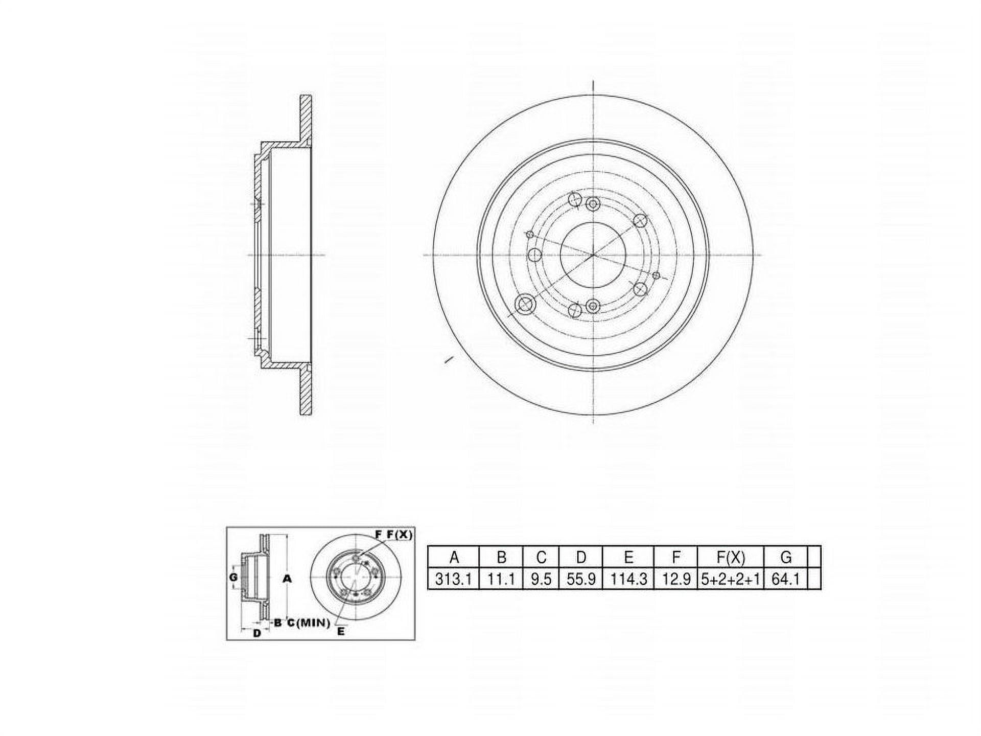 UltraHC Coated High Carbon Brake Rotor, Rear UR000265, Honda Pilot 2008-2003