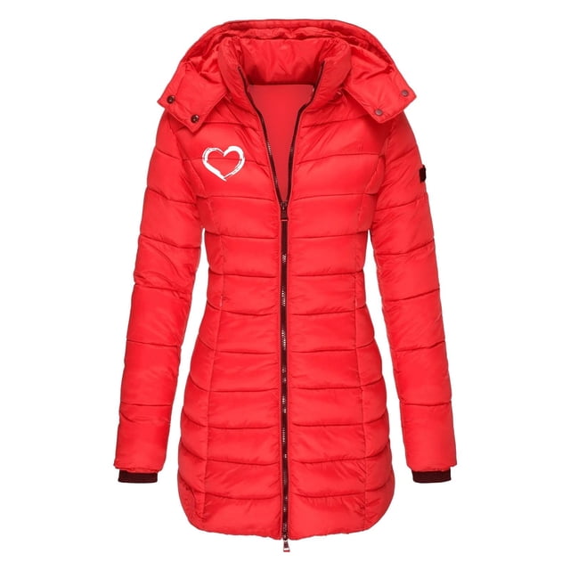 Veste pour Femmes, Décontractée à Manches Longues à Capuche Mi-Longue Mode Petit Imprimé, Vestes pour Femmes
