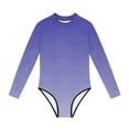 thumbnail image 3 of Swimsuit for Girls, Long Sleeve One Piece Rashguard, Solid Color Beach Vacation Swimsuit for Kids 2-13 Years, 3 of 7