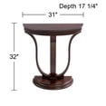 thumbnail image 7 of 55 Downing Street Farmhouse Rustic Vintage Oak Wood Half Round Console Table 31" x 17 1/4" Dark Brown Curved Legs for Living Room Bedroom Bedside, 7 of 7