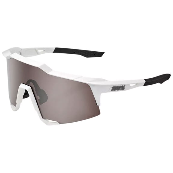 100% Speedcraft Lens Sunglasses, Color: Matte White/HiPER Silver Mirror (60007-00006)