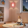 thumbnail image 5 of Floor Lamp, Pole Lamp with Foot Switch, Modern Standing Lamp Shade, Minimalist Freestanding Lamp (Bulb Not Included), for Living Room, Bedroom Office FCC Listed, Sakura Pink PCP07LD05, 5 of 18