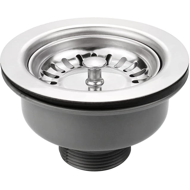 Accesorio para fregadero de cocina colador de cesta de fregadero tapón de fregadero de cocina de acero inoxidable, 114mm, engrosamiento, resistencia a altas temperaturas TUNC Sencillez