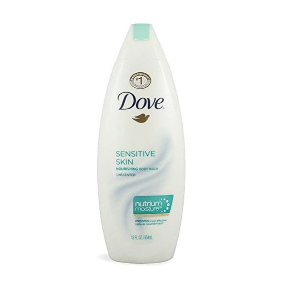 Dove Body Wash 12 Ounce Sensitive Skin Unscented (354ml) (3 Pack)