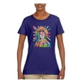thumbnail image 2 of Wild Bobby Rainbow Painted Mother Mary Dean Russo Design Inspirational/Christian Women Graphic Tee, Purple, Small, 2 of 6