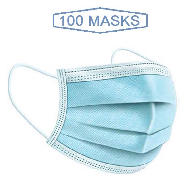 Disposable 3 Ply Ear Loop Face Masks Breathable, 100 Pieces Walmart
