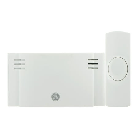 GE Wireless Doorbell Kit, 2 Chime Melodies, 1 Receiver, 1 Push Buttons, Battery-Operated, White,
