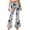Flowers Leaf Print Dark Color, variant on Women's Flare Leggings Stretchy Flared Pants Butt Lifting High Waist Flare Leg Yoga Pants Bootcut Yoga Pants Bell Bottom Pants for Work, Yoga, Gym, Casual, M, Hippie Flower Light Blue