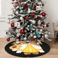 thumbnail image 4 of KLL 30" Christmas Tree Skirt Sunflower Gnomes 2 Xmas Tree Skirts Mat for New Year Xmas Holiday Party Indoor Outdoor Home Decoration, 4 of 5