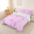 thumbnail image 2 of Erosebridal Cartoon Animal Unicorn Queen Duvet Cover Set For Kids,Purple Dreamy Princess Style Castle Bedding,Reversible 3pcs,No Comforter, 2 of 6