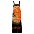 thumbnail image 6 of IYYVV Halloween Overalls Women Casual Loose Wide Leg Jumpsuits Summer Pumpkin Ghost Printed Baggy Rompers with Pockets Multicolor 2XL, 6 of 6