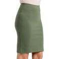 thumbnail image 3 of Fishers Finery Women's Ecofabric Ponte Pull On Stretch Above Knee Classic Pencil Skirt - Comfortable Everyday Skirt (Olive, M), 3 of 5