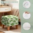 thumbnail image 7 of SCRAWLGOD St. Patrick's Day Shamrock Pattern Green Beige Ottoman Cover Square Stretch Ottoman Slipcovers Soft Storage Foot Rest Cover Washable Footrest Stool Slipcover with Elastic Bottom, 7 of 7