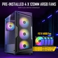 thumbnail image 3 of Funda para juegos Antec AX61 Mid-Tower ATX con ventiladores ARGB y cristal, 3 of 8