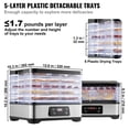 thumbnail image 3 of KFFKFF Food Drying Device, 5-Layer Fruit Dryer, 300W Electric Dehydrator with Digital Timer & Temperature Control for Jerky, Herbs, Meats, Fruits, Dog Snacks & Veggies, ETL Certified, 3 of 9