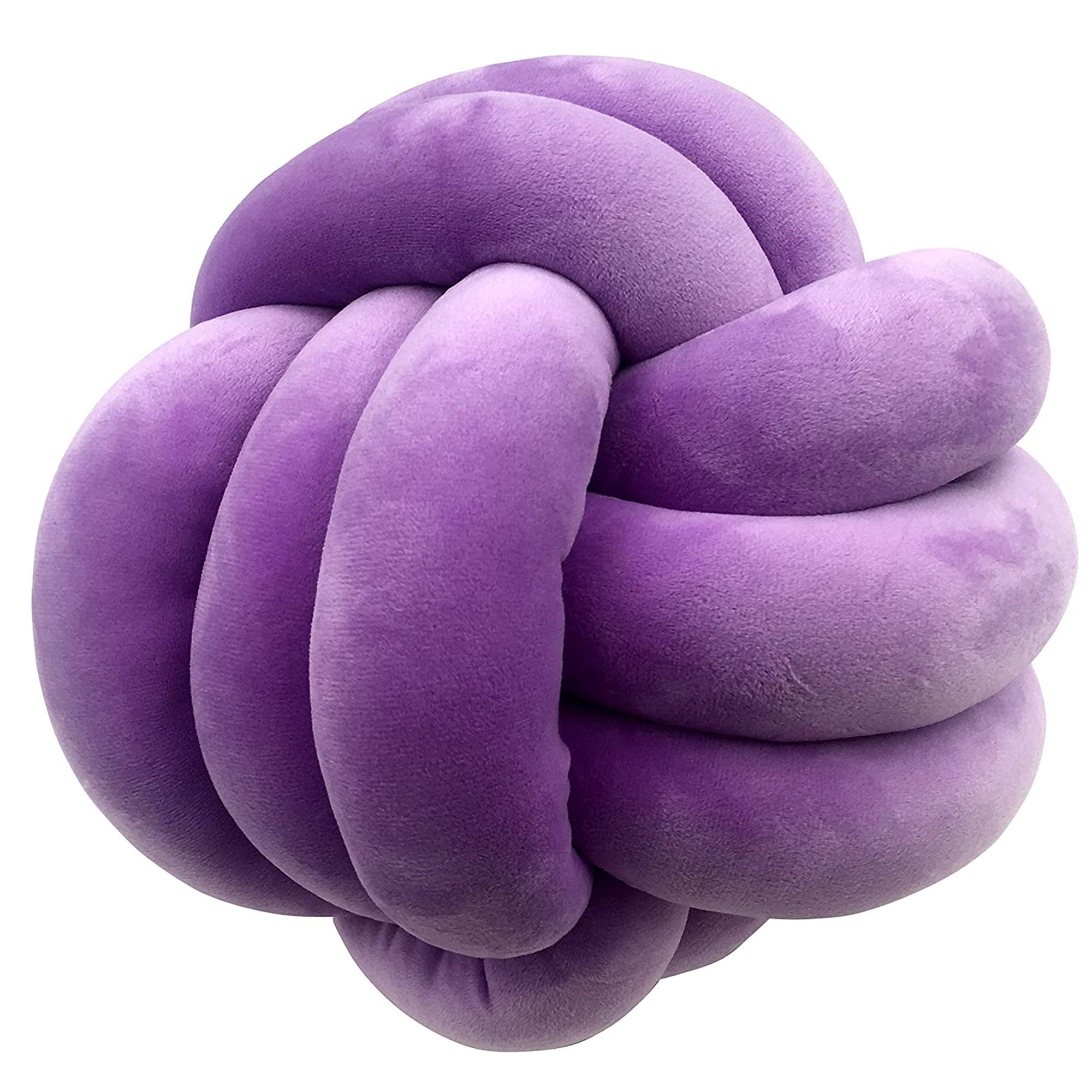Plush Toy Hugging Pillow Sensory Pillow Lilac Playlearn Cuddle Ball Knot Pillow Calming Stress Relief Toy for Kids 10 Inch 