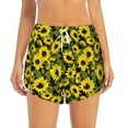 thumbnail image 2 of Rateoe Sunflowers In Vintage Printed 2 in 1 Women's Workout Shorts for Athletic Gym Running Shorts with Phone Pockets-Medium, 2 of 7
