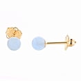 thumbnail image 2 of Trustmark 04mm Aquamarine Ball Stud Earrings 14K Yellow Gold, 2 of 3