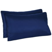 BLC Blue Pillowcases Pack Of 2 King Size 1800 Thread Count Brushed Microfiber Ultra Soft Easy Care Envelope Closure Pillow Covers