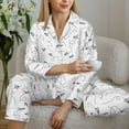 thumbnail image 6 of Fotbe Airplane Pattern Long Sleeve Pajama Set for Women,Sleepwear Set,2-piece Loungewear Set,Soft PJs Comfy Nightwear with Pockets -Small, 6 of 7