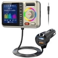 thumbnail image 1 of Transmisor FM Bluetooth Nulaxy KM28 con pantalla a color amarillo, 1 of 8