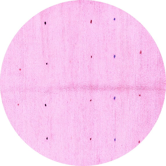Ahgly Company Indoor Round Solid Pink Modern Area Rugs, 3' Round